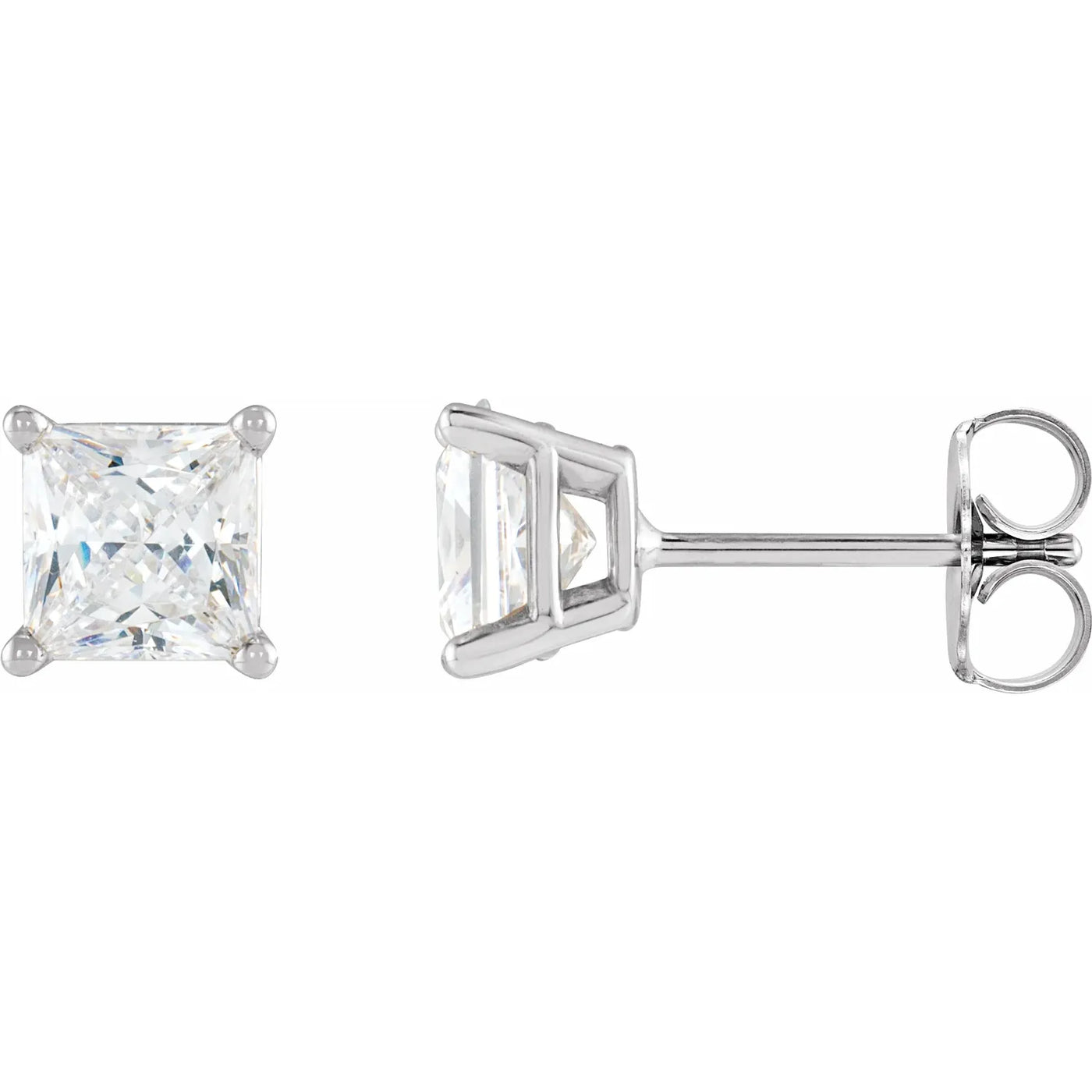 14K White 5/8 CTW Natural Diamond Earrings