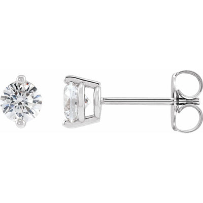 14K White 3/8 CTW Natural Diamond Stud Earrings