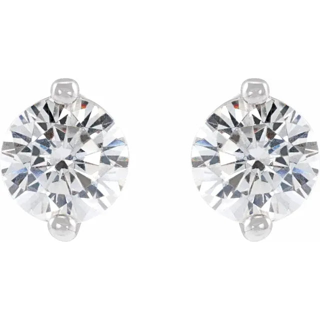 14K White 3/8 CTW Natural Diamond Stud Earrings