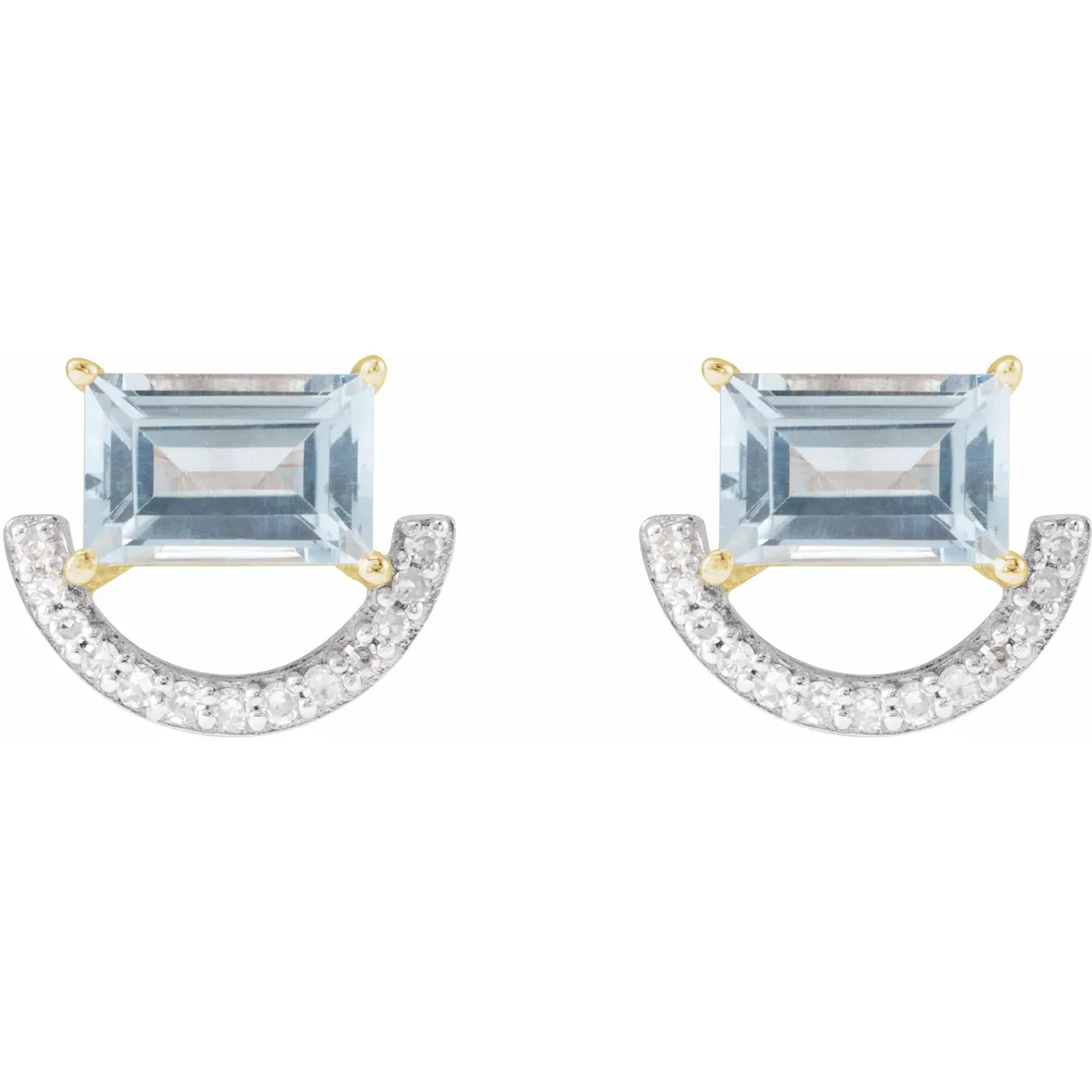 Rhodium-Plated 14K Yellow Natural Sky Blue Topaz & 3/4 CTW Natural Diamond Earrings