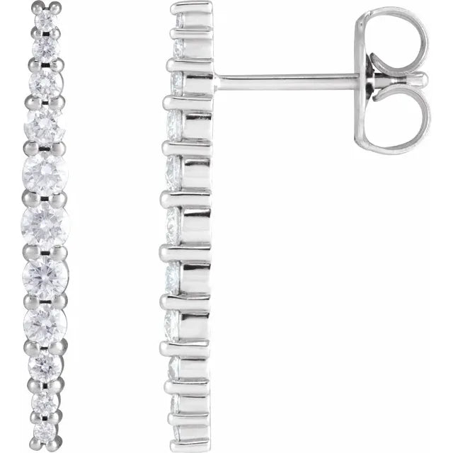 14K White 3/8 CTW Natural Diamond Earrings