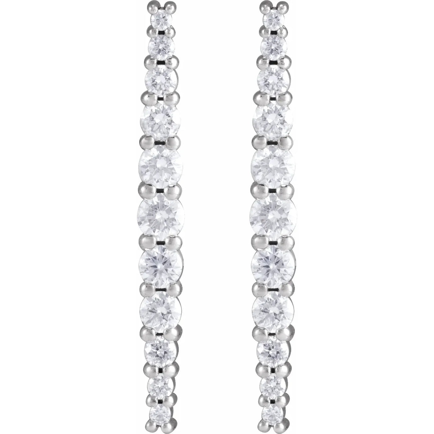 14K White 3/8 CTW Natural Diamond Earrings