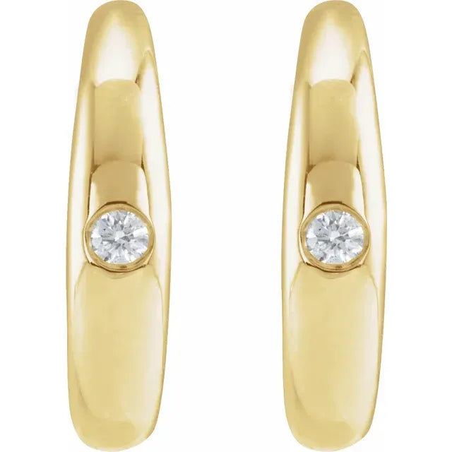 14K Yellow .03 CTW Natural Diamond 12 mm Hoop Earrings