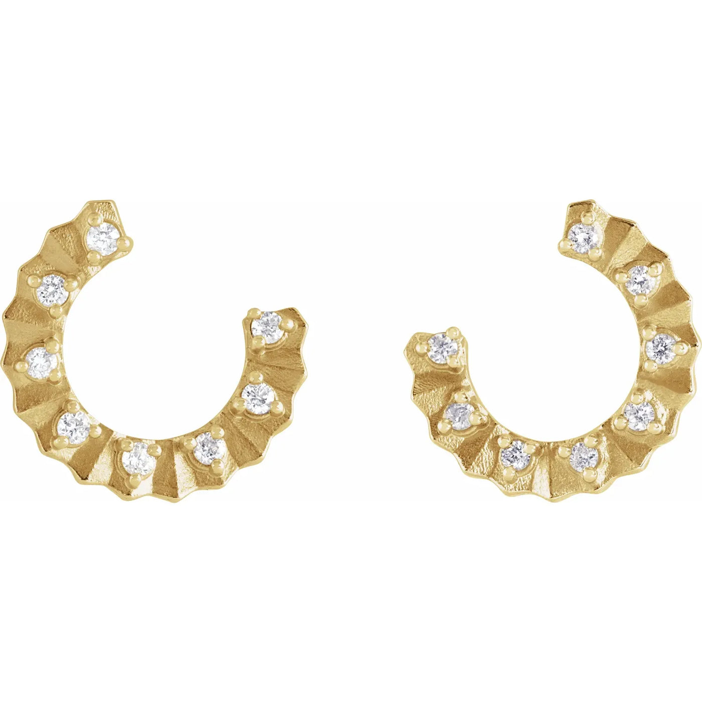 14K Yellow 1/8 CTW Natural Diamond Forward-Facing 12.7 mm Earrings