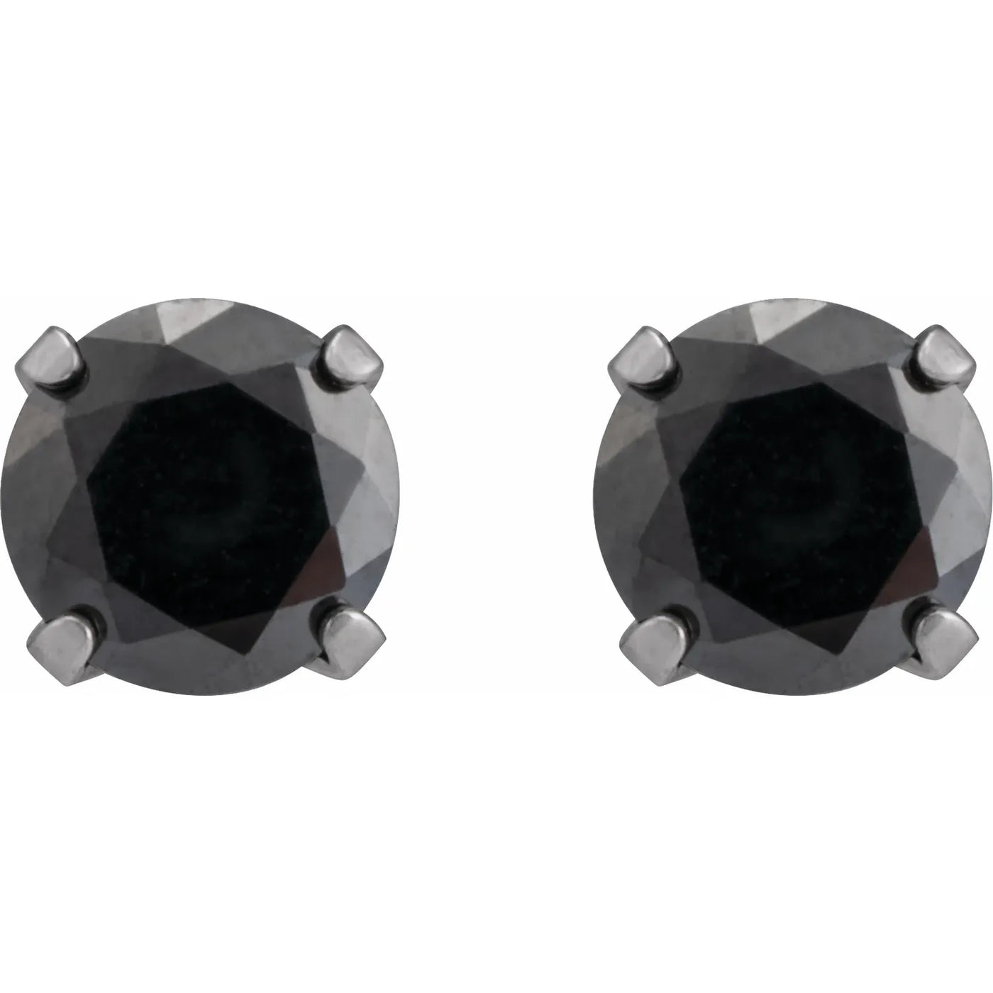 Stainless Steel 5 mm Imitation Black Cubic Zirconia Inverness® Piercing Earrings