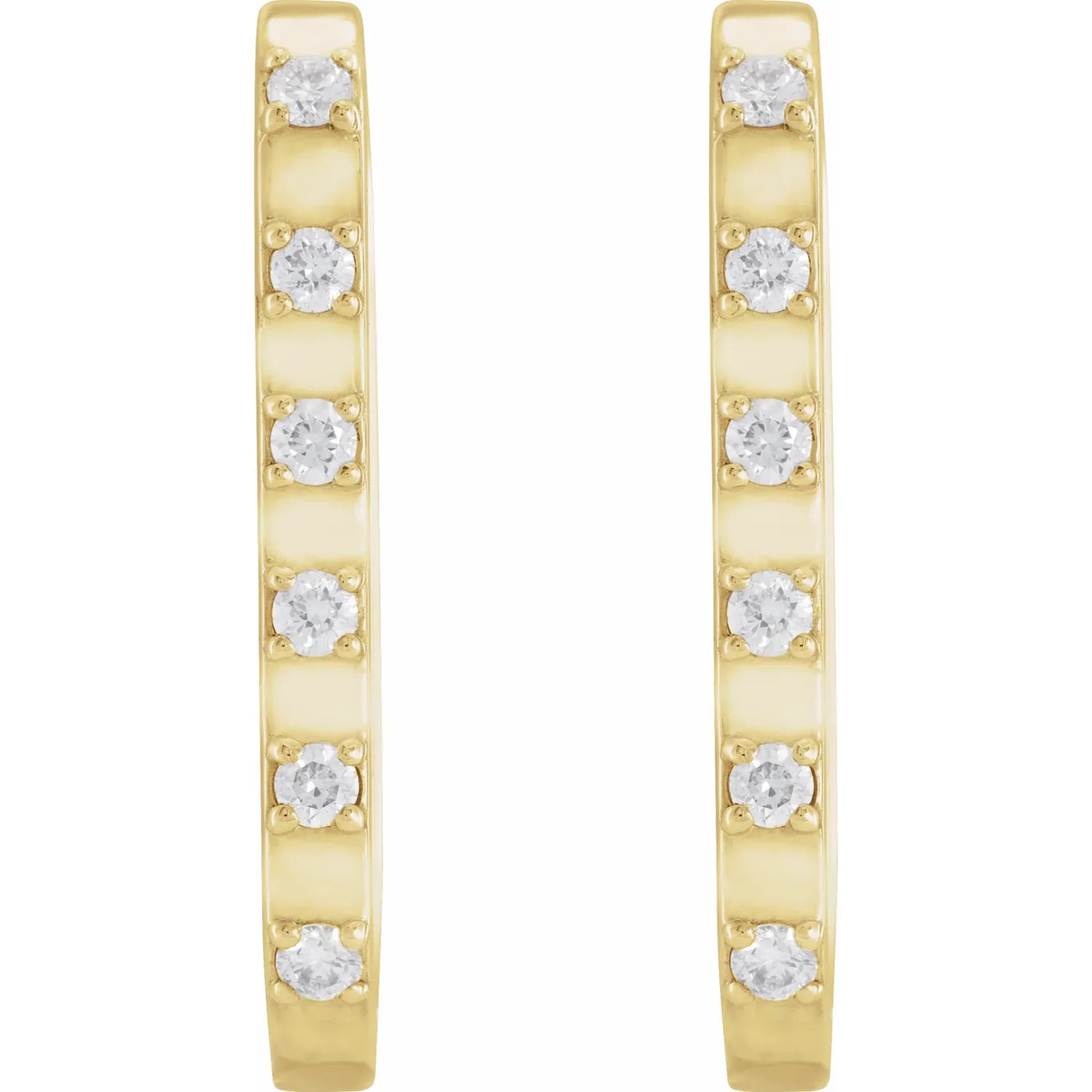 14K Yellow 1/6 CTW Natural Diamond 19.5 mm Hoop Earrings