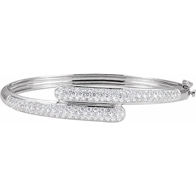 14K White Gold 1 1/2 CTW Natural Diamond Link  Bracelet