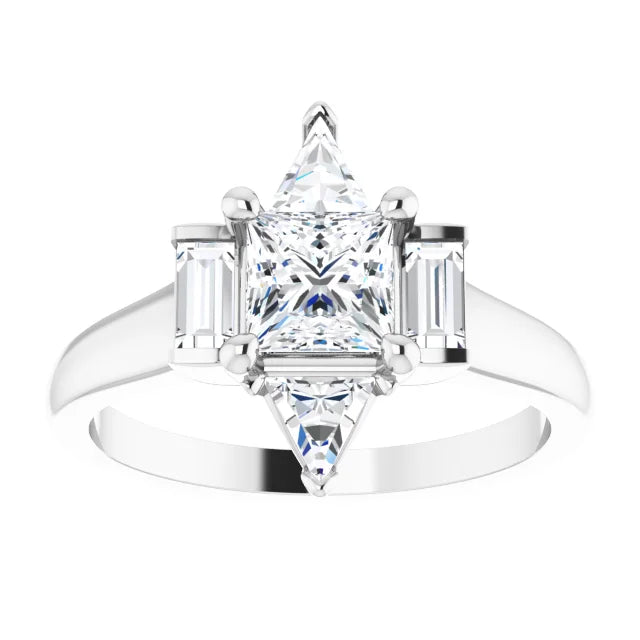 14K White Gold 1/2 CTW Natural Diamond Semi-Set Engagement Ring