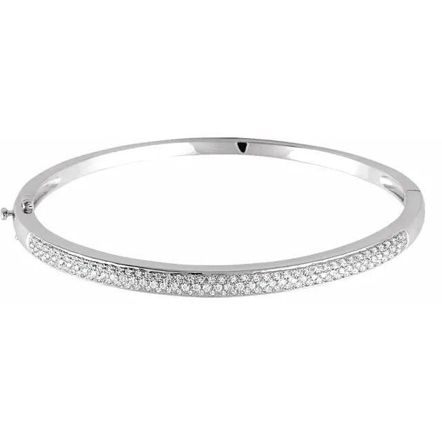 14K White Gold 1 CTW Natural Diamond Pavé  Bracelet