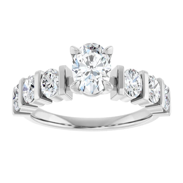 14K White Gold 1 CTW Natural Diamond Semi-Set Engagement Ring