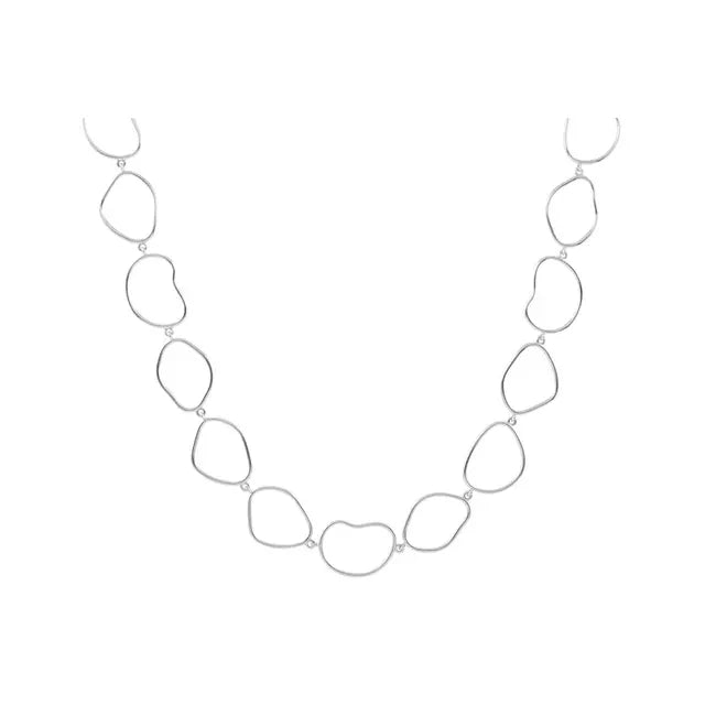 14K White Gold Open Silhouette Necklace