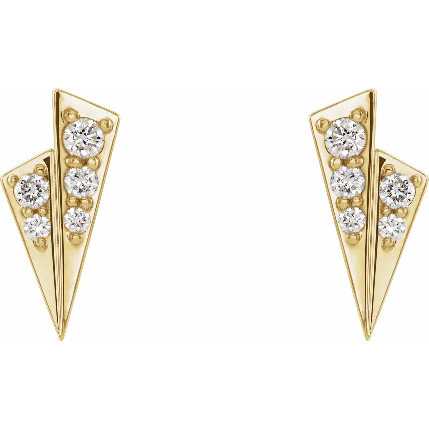 14K Yellow 1/6 CTW Natural Diamond Geometric Earrings