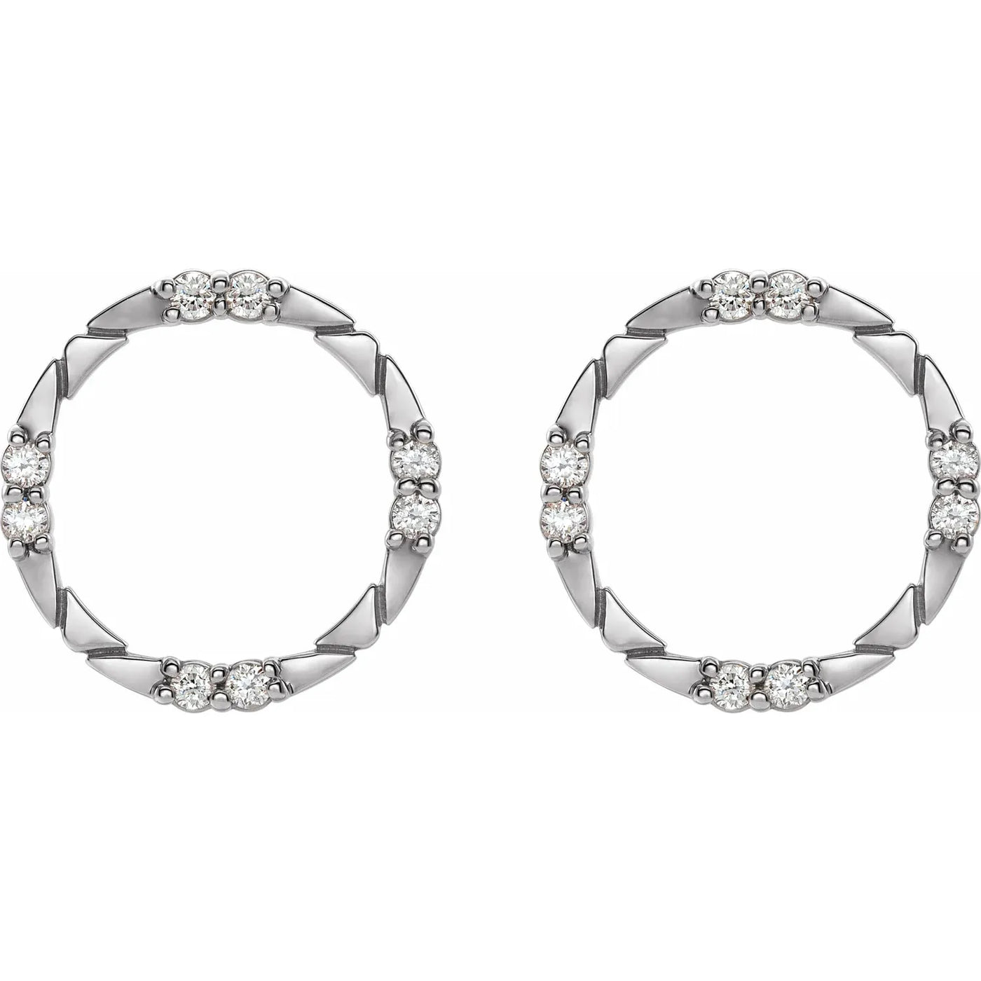 14K White 1/5 CTW Natural Diamond Geometric Earrings