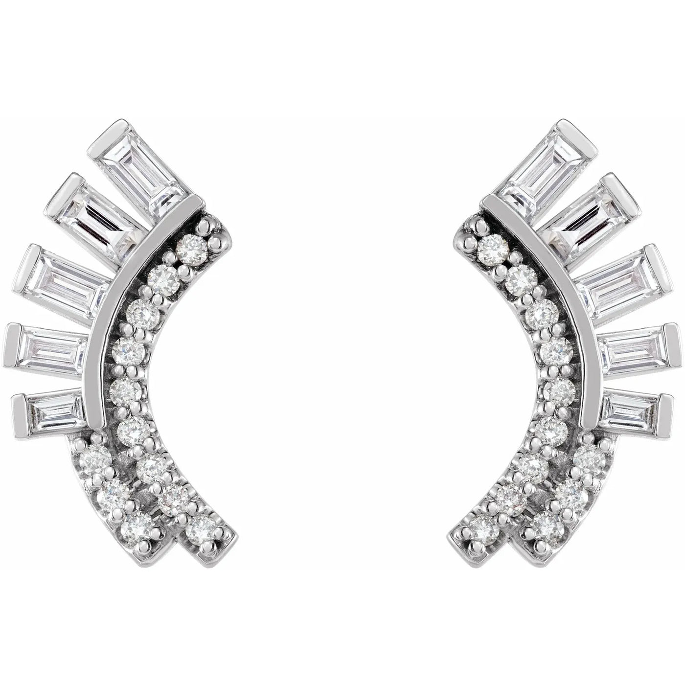 14K White 1/3 CTW Natural Diamond Fan Earrings