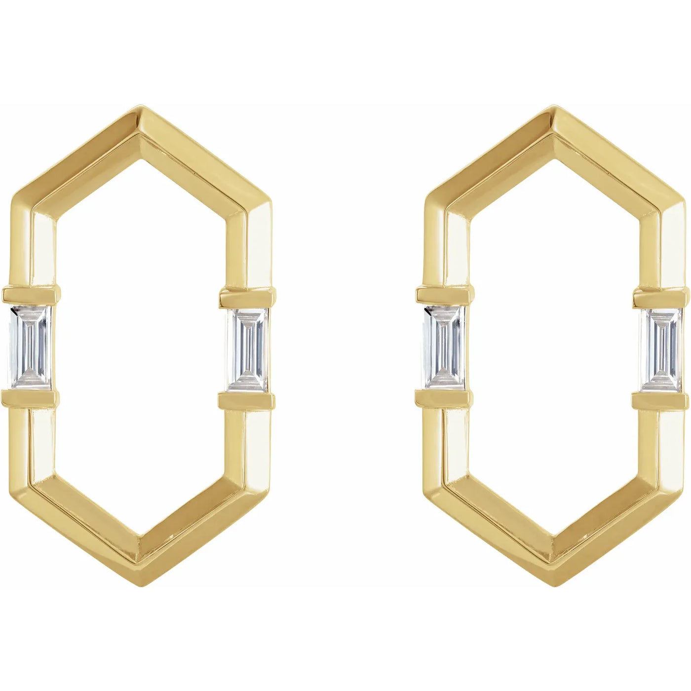 14K Yellow 1/3 CTW Natural Diamond Geometric Earrings