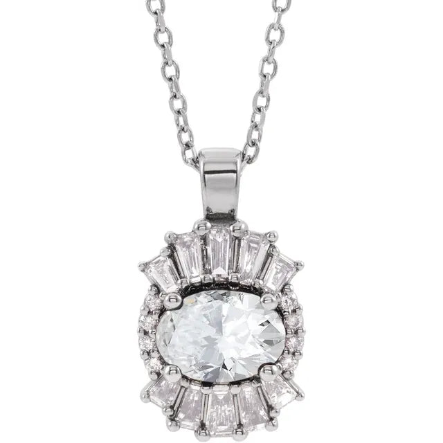 14K White Gold 1 CTW Natural Diamond Necklace