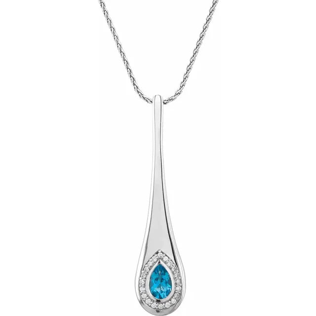 14K White Gold Open Silhouette Necklace