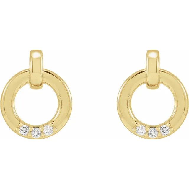 14K Yellow .08 CTW Natural Diamond Circle Earrings