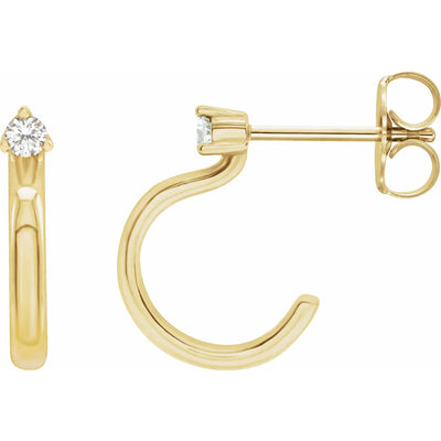 14K Yellow .06 CTW Natural Diamond Hoop Earring