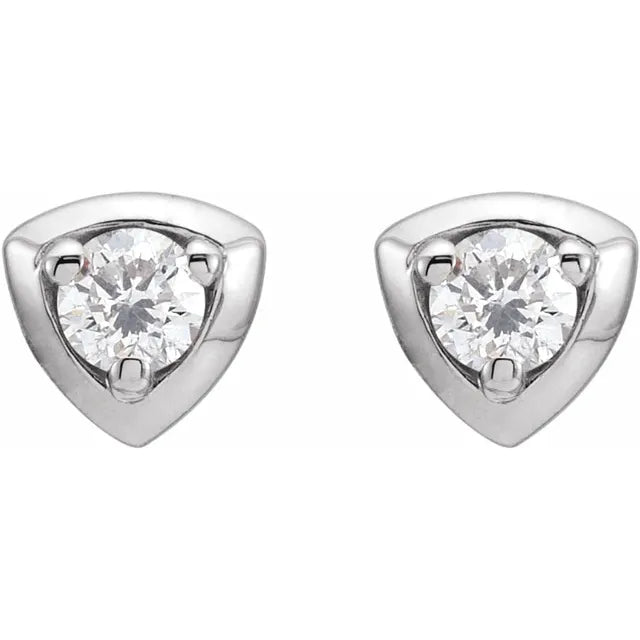 14K White 1/5 CTW Natural Diamond Geometric Earrings