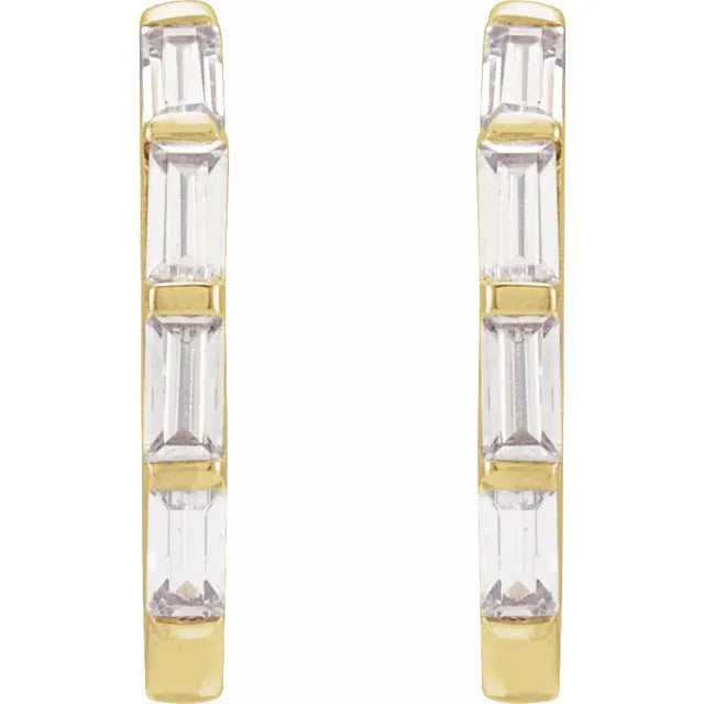 14K Yellow 1/3 CTW Lab-Grown Diamond Hoop Earrings