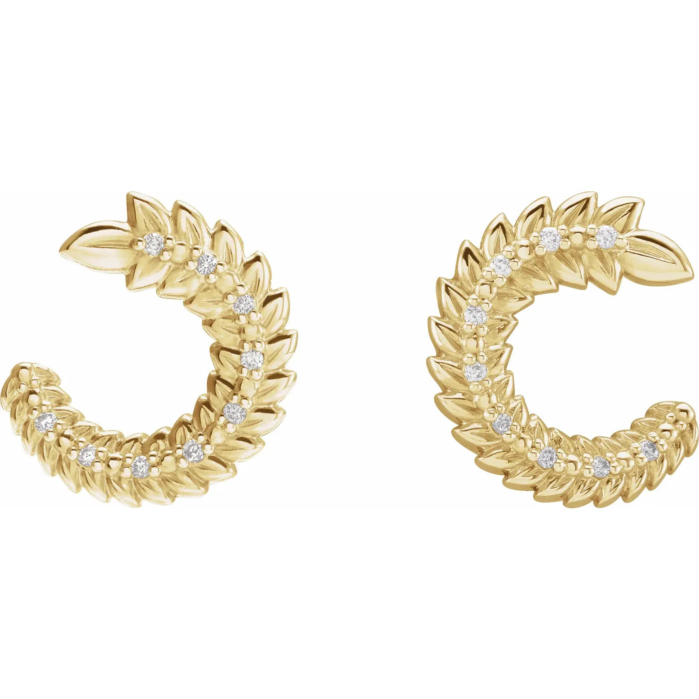 14K Yellow .07 CTW Natural Diamond Hoop Earrings