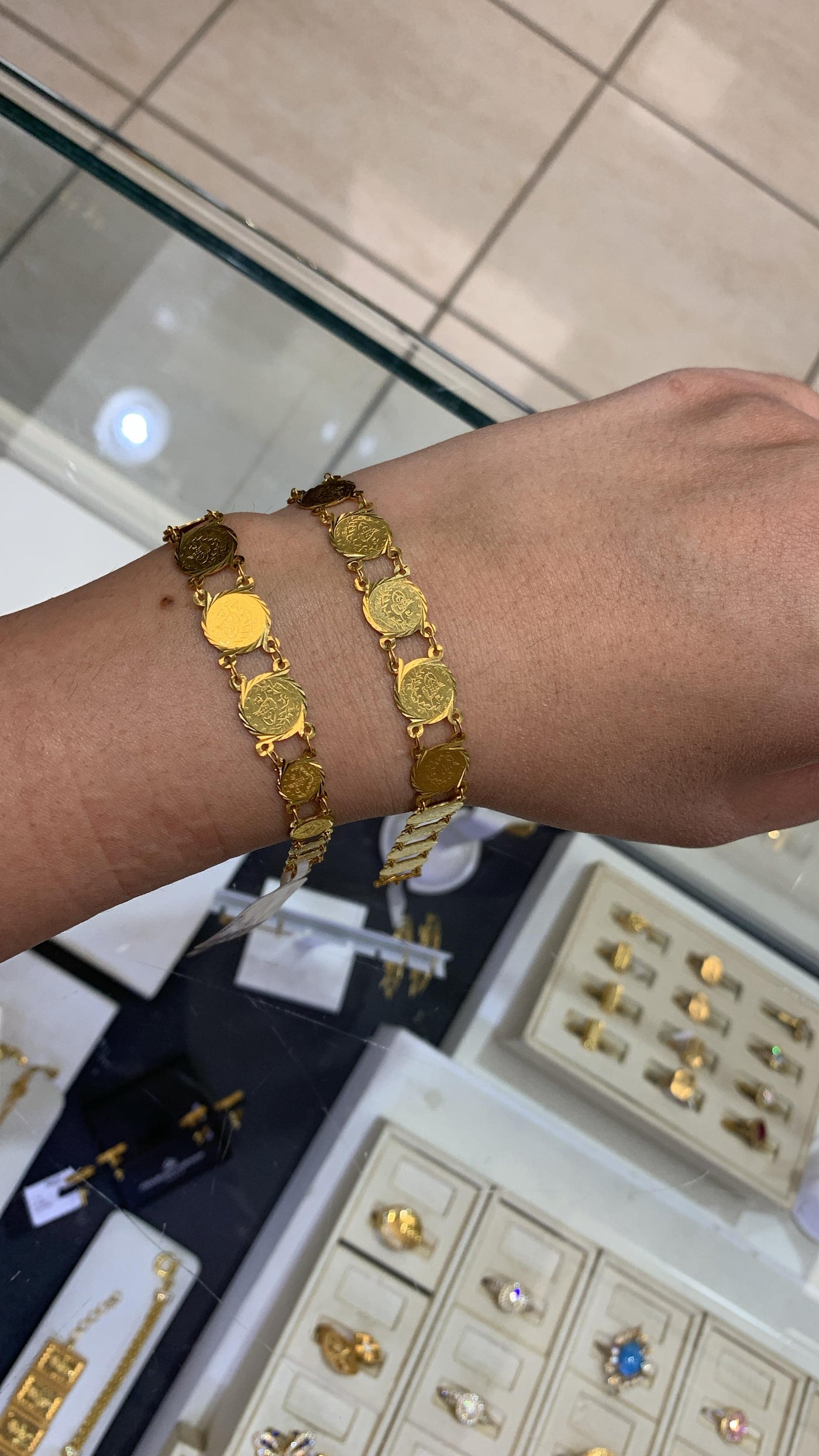 21K Gold Coin Shaped Bracelet