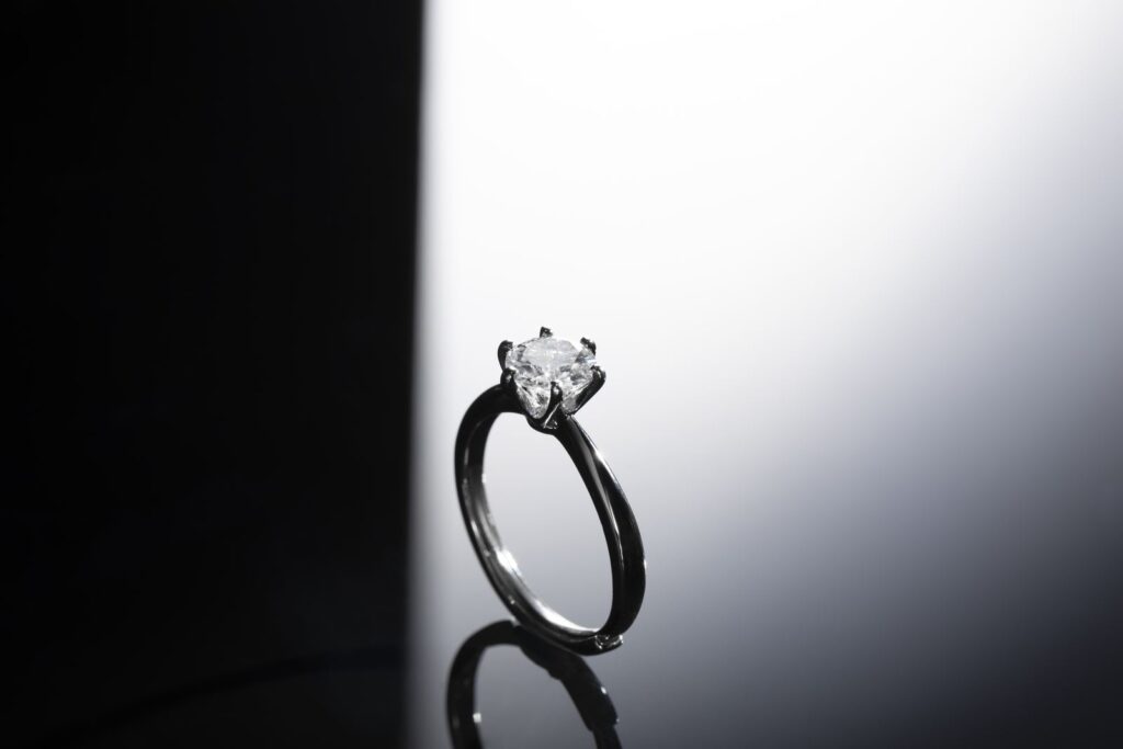 Diamond solitaire engagement ring