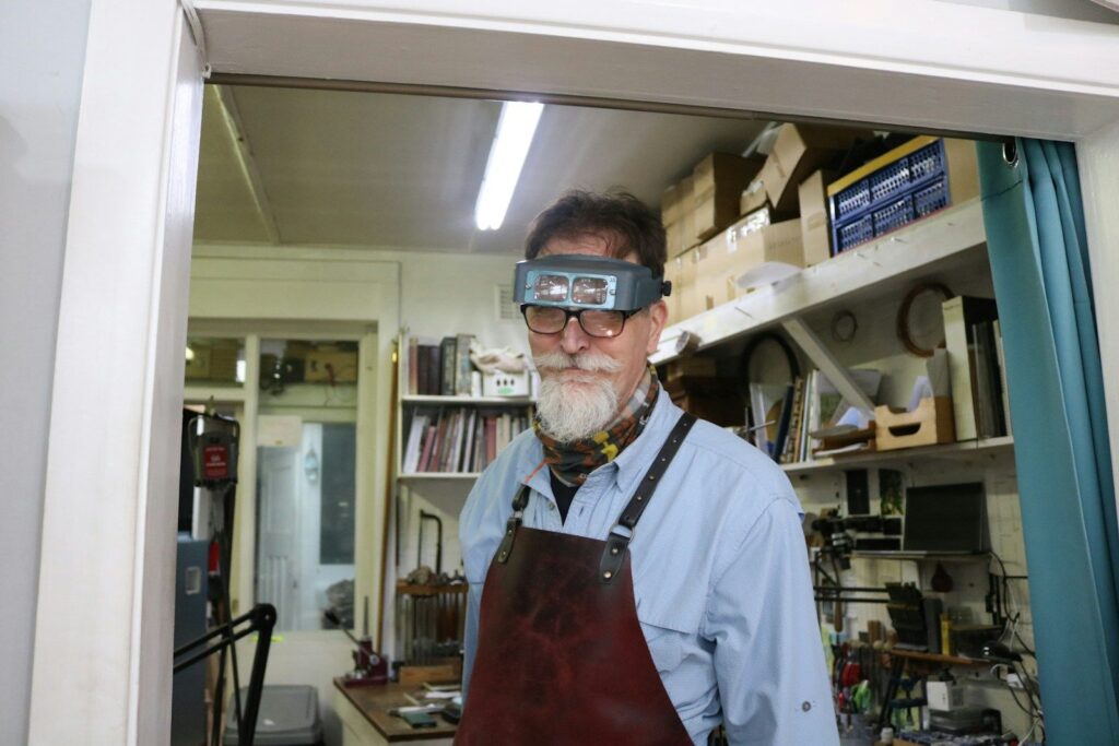 Jeweller in his workshop