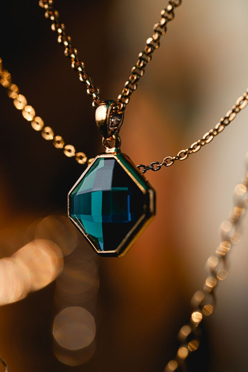 Illustrative necklace styling, not current inventory