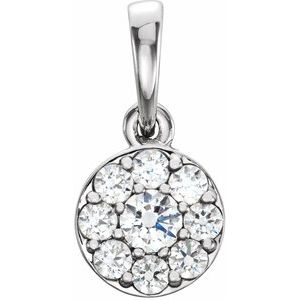 14K White Gold — 1/4 Ctw Natural Diamond Cluster Pendant