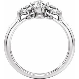 14K White Gold — 1 3/4 Ctw Lab-Grown Diamond Three-Stone Engagement Ring