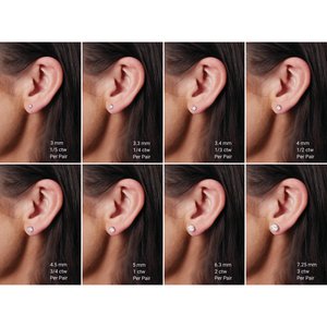 14K White Gold — Lab-Grown Ruby Stud Earrings