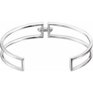 14K White Gold — 3/4 Ctw Natural Diamond Cuff Bracelet