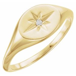 14K Yellow Gold — .02 Ctw Natural Diamond Ring