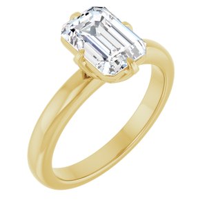 14K Yellow Gold — 2Ct Lab-Grown Diamond Claw 4-Prong Engagement Ring