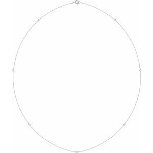 14K White Gold — 1/4 Ctw Natural Diamond Necklace