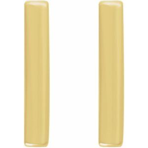 14K Yellow Gold — Bar Earrings