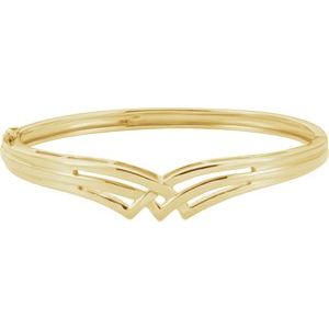 14K Yellow Gold — Hinged Bangle Bracelet