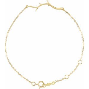 14K Yellow Gold — Branch Bar Bracelet