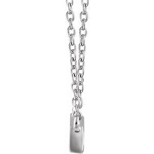 14K White Gold — 1/2 Ctw Natural Diamond Bar Necklace