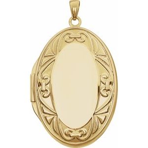 14K Yellow Gold — Engravable Oval Locket