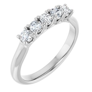 14K White Gold — 1 1/6 Ctw Natural Diamond Anniversary Band