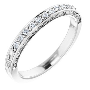 14K White Gold — 1/6 Ctw Natural Diamond Band
