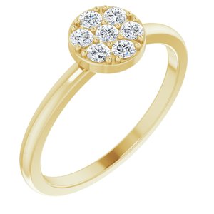14K Yellow Gold — 1/5 Ctw Natural Diamond Stackable Ring