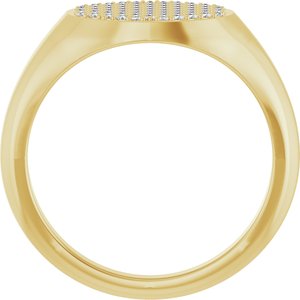 14K Yellow Gold — 1/3 Ctw Natural Diamond Pave Ring