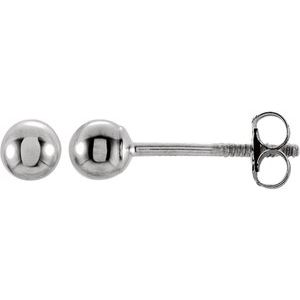 14K White Gold — Ball Stud Earrings