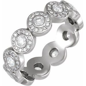 14K White Gold — 7/8 Ctw Natual Diamond Eternity Band