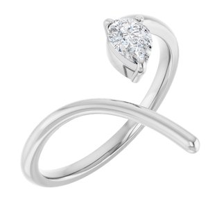 14K White Gold — 1/3 Ct Natural Diamond Negative Space Ring