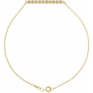 14K Yellow Gold — 1/8 Ctw Natural Diamond Bar Bracelet